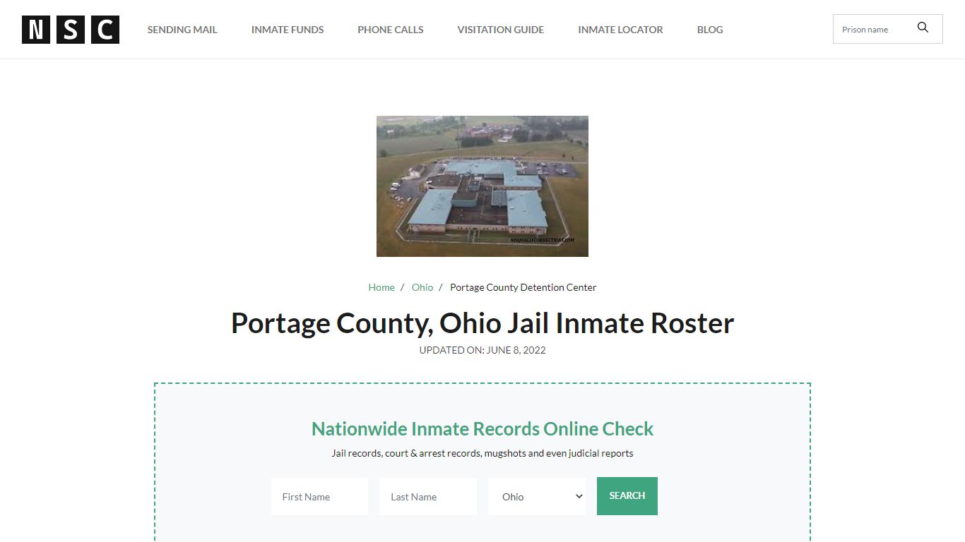 Portage County, Ohio Jail Inmate Roster