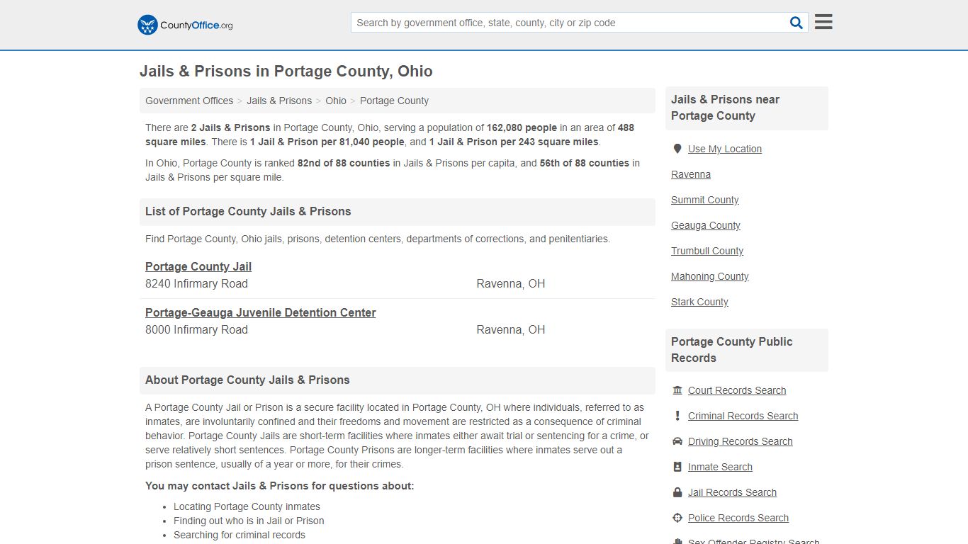 Jails & Prisons - Portage County, OH (Inmate Rosters ...