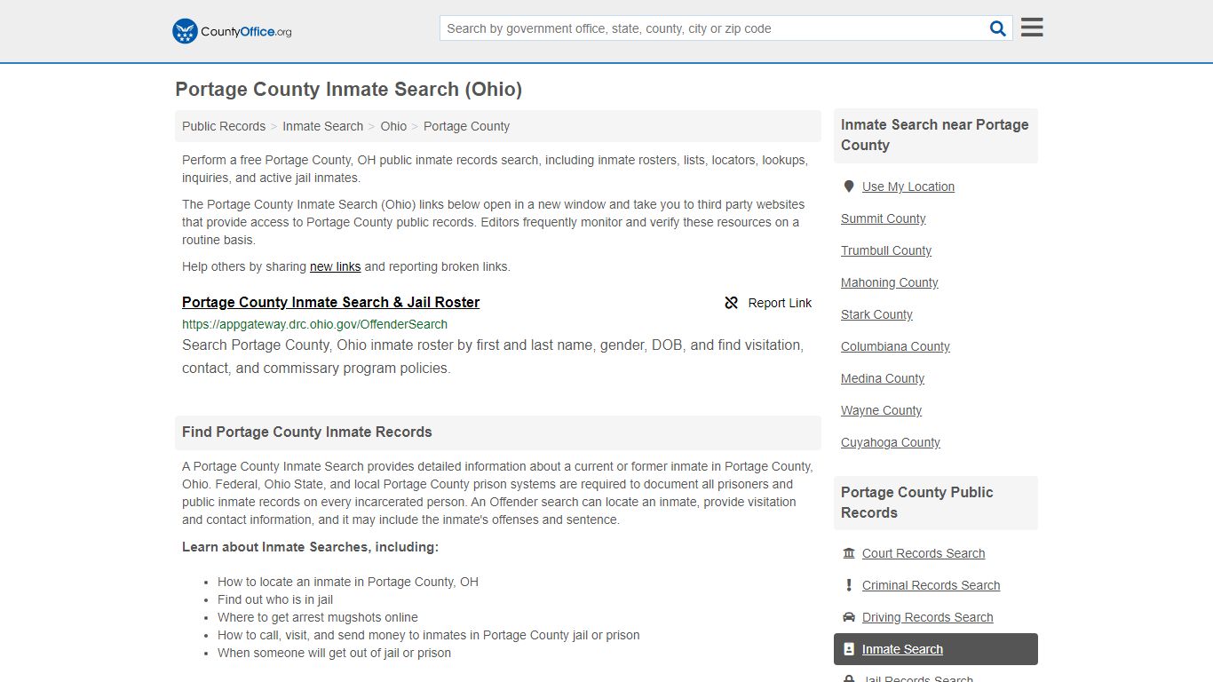 Inmate Search - Portage County, OH (Inmate Rosters & Locators)